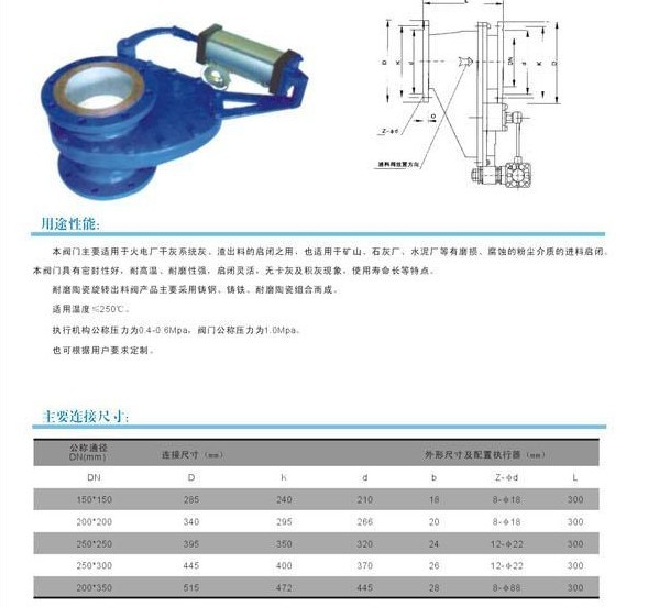 摆动式陶瓷出料阀