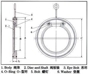 h74对夹式双瓣止回阀结构