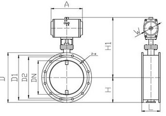 d641w-dn1000气动通风蝶阀结构图